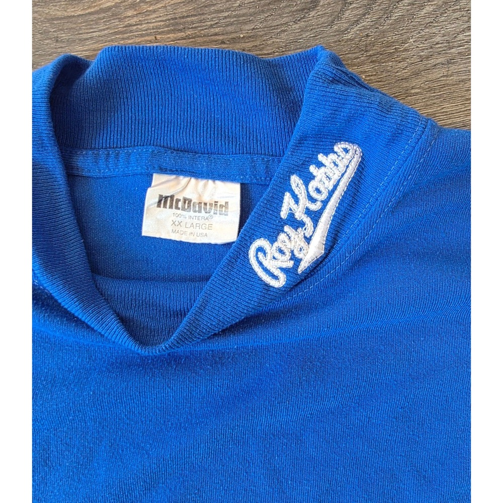 McDavid Mens XXL Mock Neck Shirt Blue Roy Hobbs InteraWear Made in USA